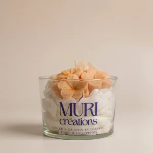 Bougie parfumée à la vanille gourmande en 150ml de la marque artisanale Muri Créations