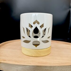 Brûleur d’aromathérapie au design zen et floral pour fondants parfumés