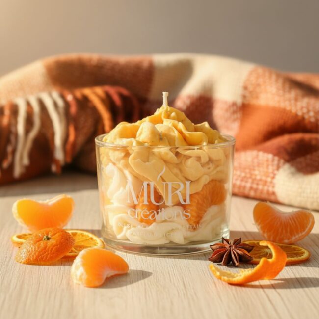 bougie artisanale muri creations automne mandarine